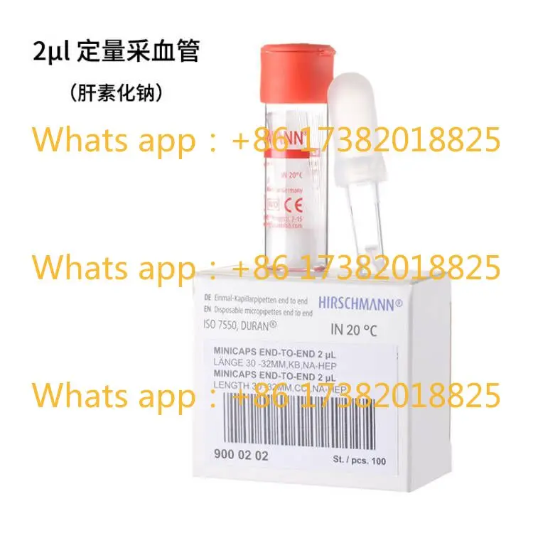 Capillary quantitative heparinization glass collection blood vessel analysis Imported 100 pcs/box with anticoagulant