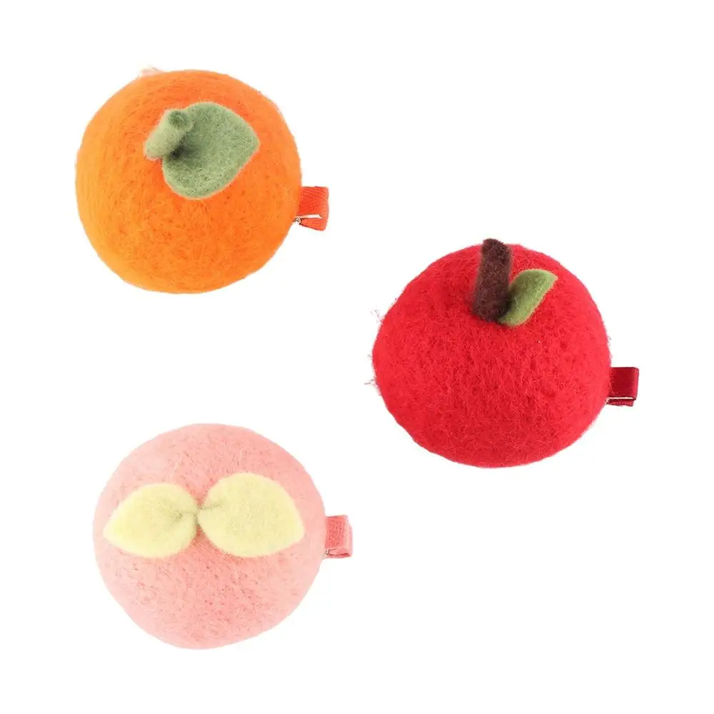 

Headwear Ins Peach Cute Barrettes Woolen Children Hairpins Simulation Food Hairpins Fruits Hair Clips Orange Women Barrettes