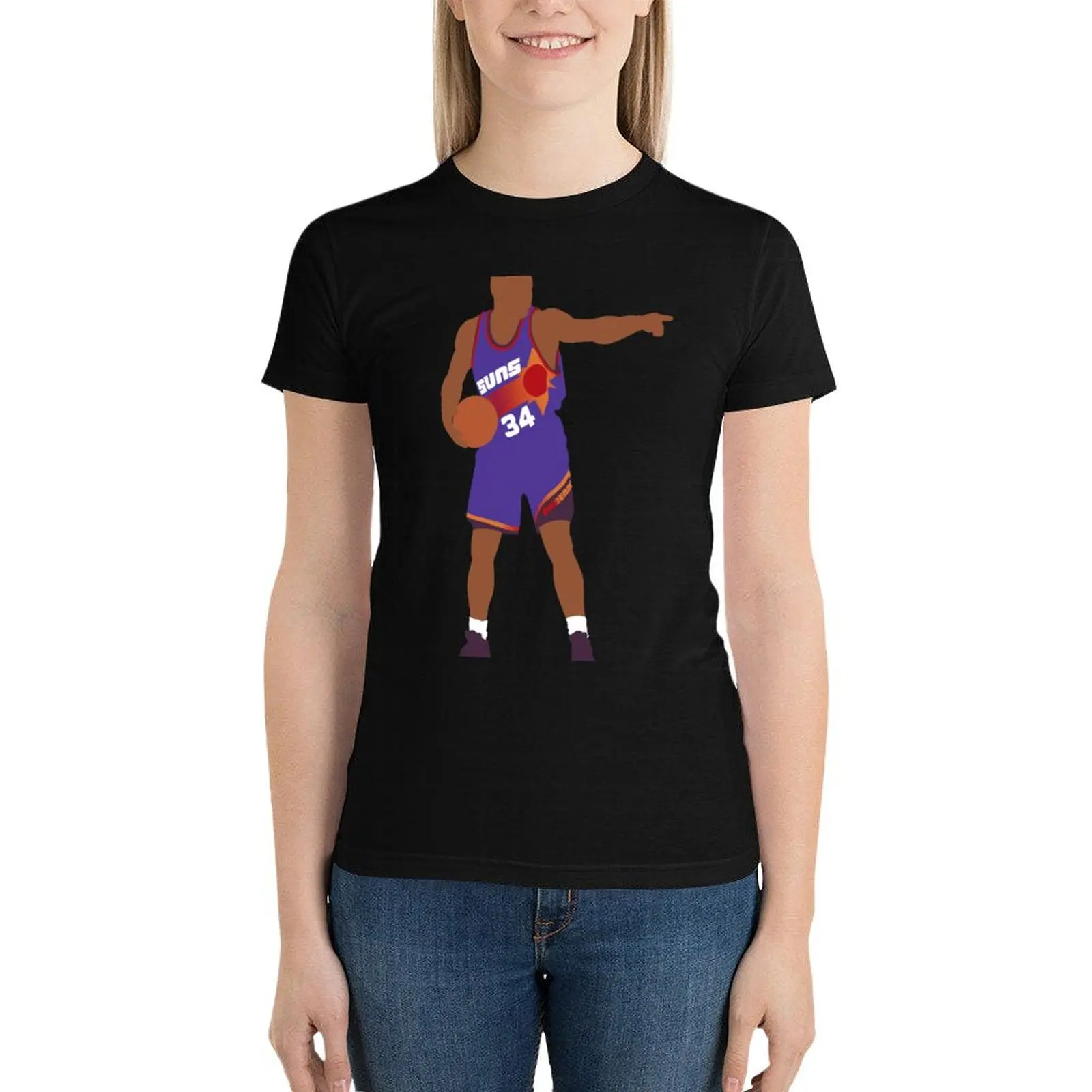 Charles Barkley Suns T-Shirt summer top tops cute clothes oversized clothes for Women