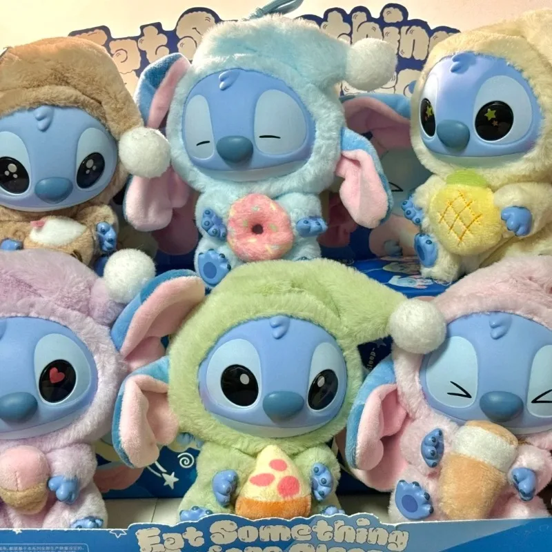 

BANDAI New Stitch Eat Some Thing Before Sleep Series Виниловая слепая коробка Сумка Подвеска Милая плюшевая кукла Mystery Box Игрушка-сюрприз Подарки