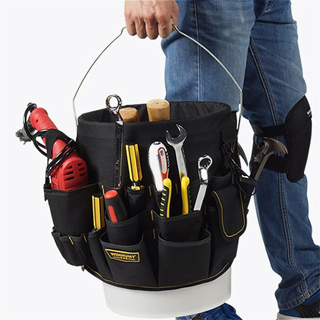 

Garden Tool Bag Oxford Organizer Bucket Pouch Props Supplies Green