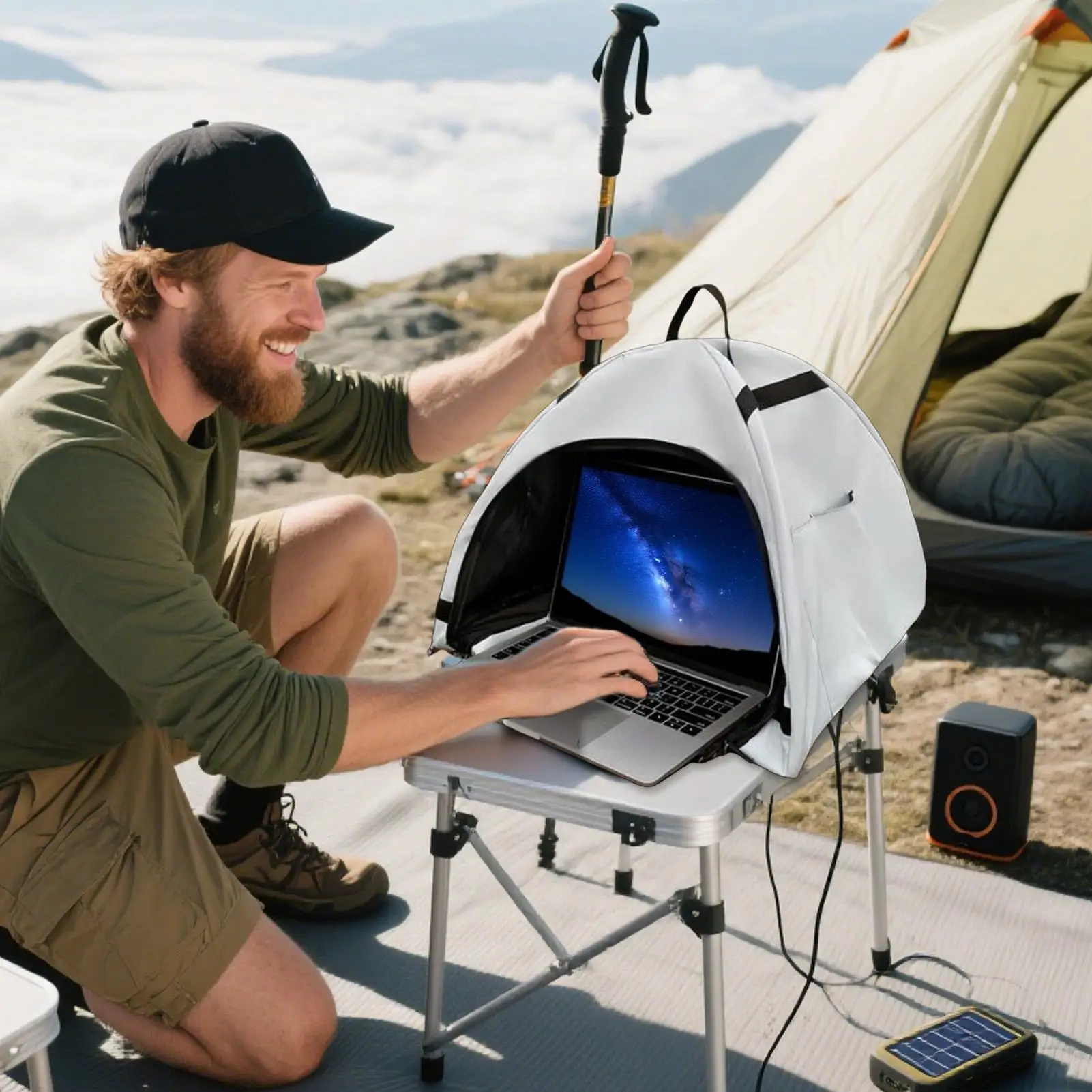 

Палатка для ноутбука, капюшон для конфиденциальности компьютера и бликовый щиток, солнцезащитный козырек для портативного компьютера, защитный чехол для работы на открытом воздухе