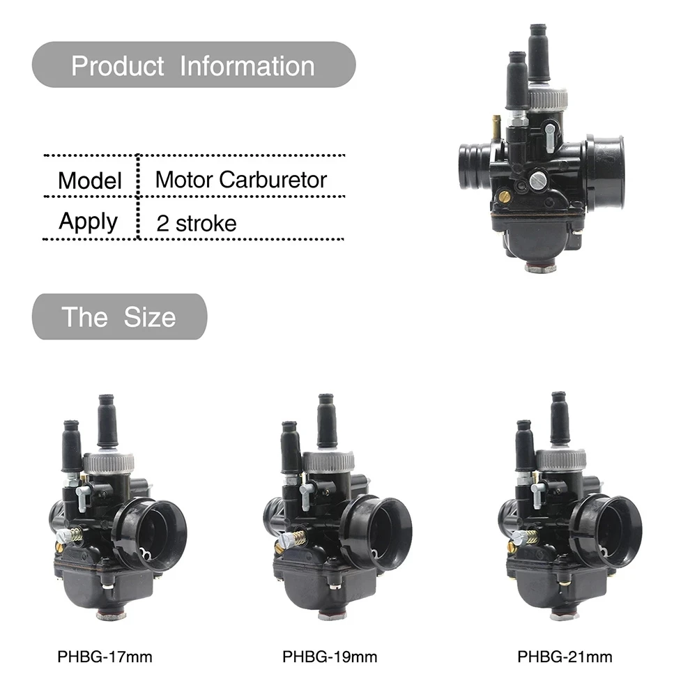 Compatible Motorcycle Carburetor PHBG 21MM AD Carburetor for 50-100Cc Engine 2 Stroke Racing Motor PHBG21 Dellorto