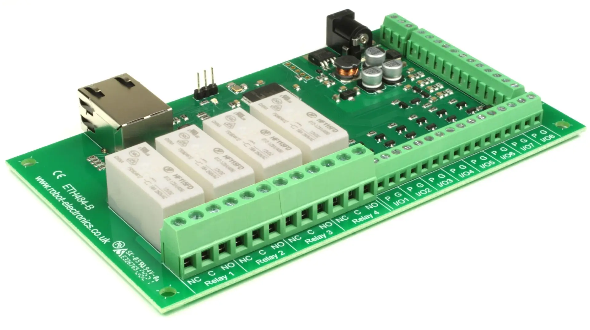 ETH484-B - 4 X 16A Ethernet Relay Expansion Module Relay Module Development Board