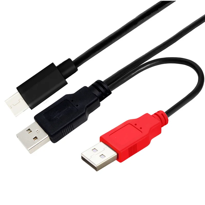 Type-C USB2.0  Android Phone Charging With Dual Head USB-C Connector Interface Split Into Two Dual Head Power Conversion Cable