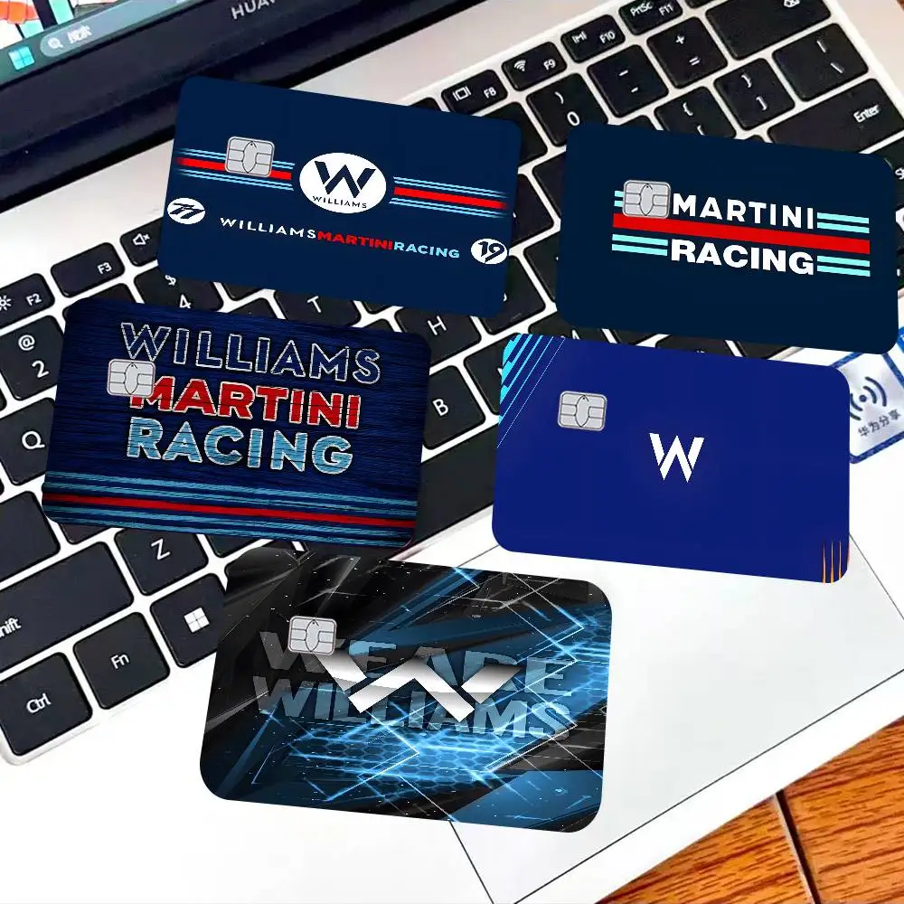 Pegatinas para Tarjetas de Crédito con Diseño de F1 Racing W-williams, Sin Residuos Adhesivos, Resistentes al Agua, para Tarjetas de Crédito VISA, Tarjetas de Acceso al Metro