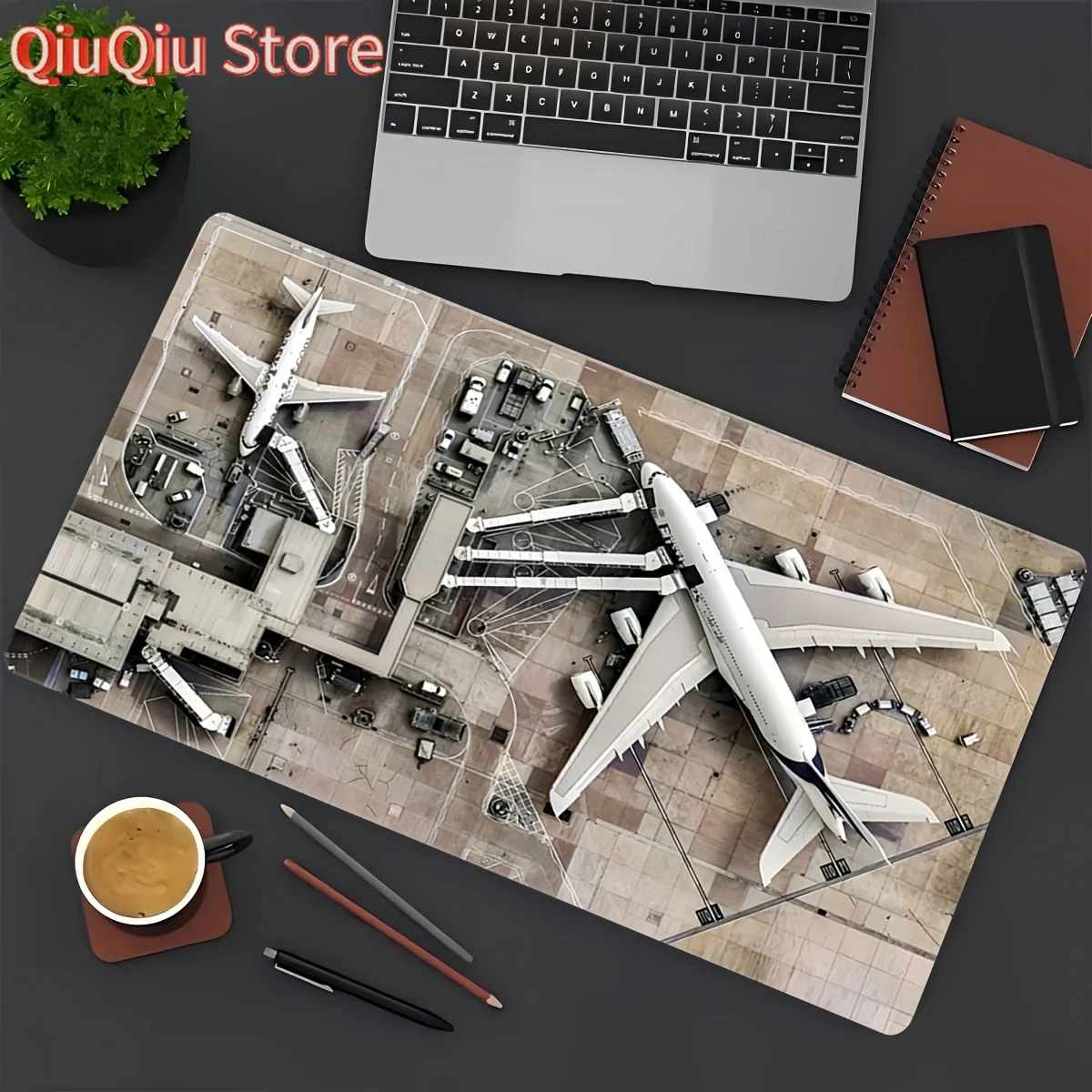 

Extra Large Airplane Design Mouse Pad with HD Print – Non-Slip Rubber Base, Stitched Edges, Extended Desk Mat for Keyboard and G