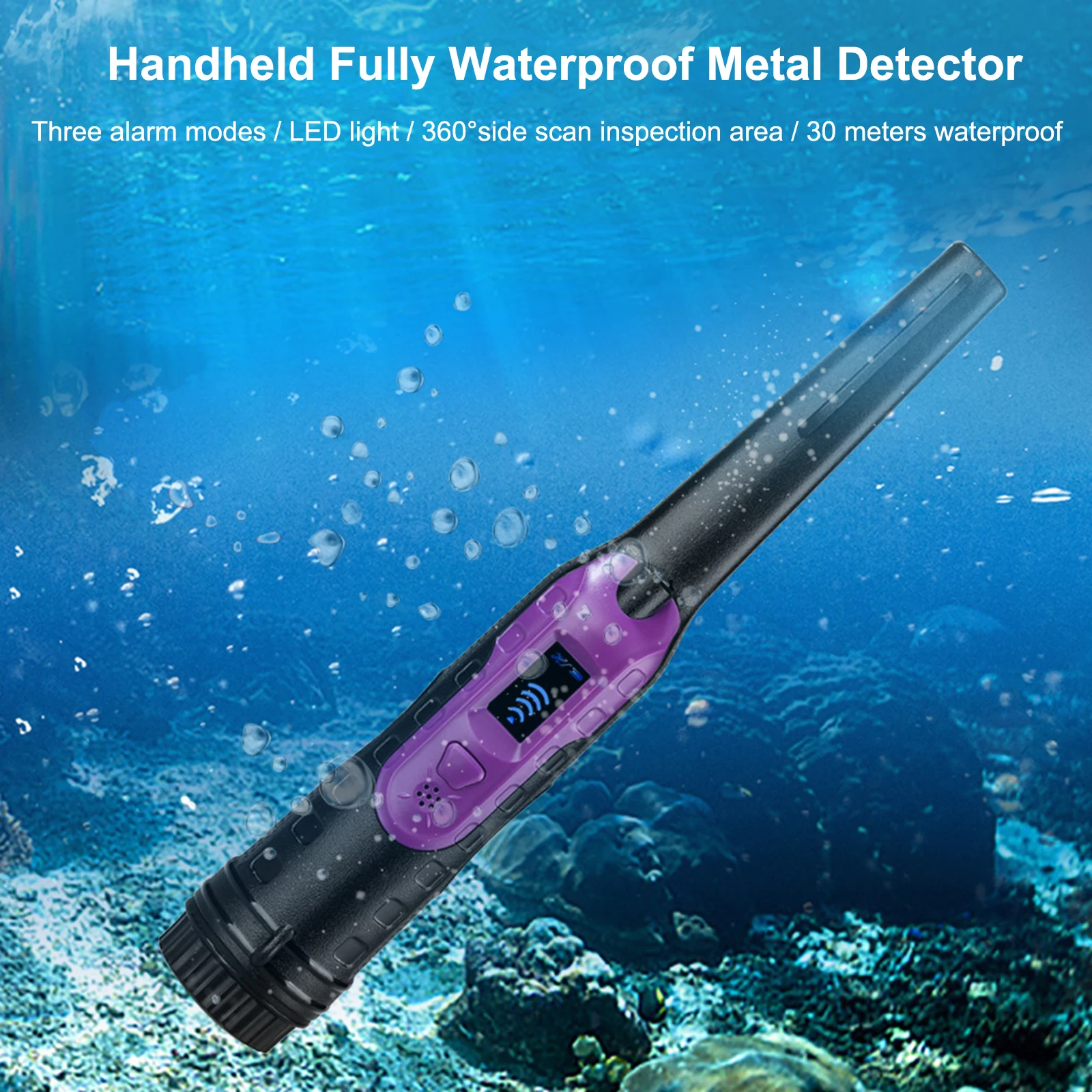 

Portable Metal Detector Scanning Metal In Wild Lcd Display Fully Waterproof Precision Metal Detector with Belt Sea Treasure Hunt