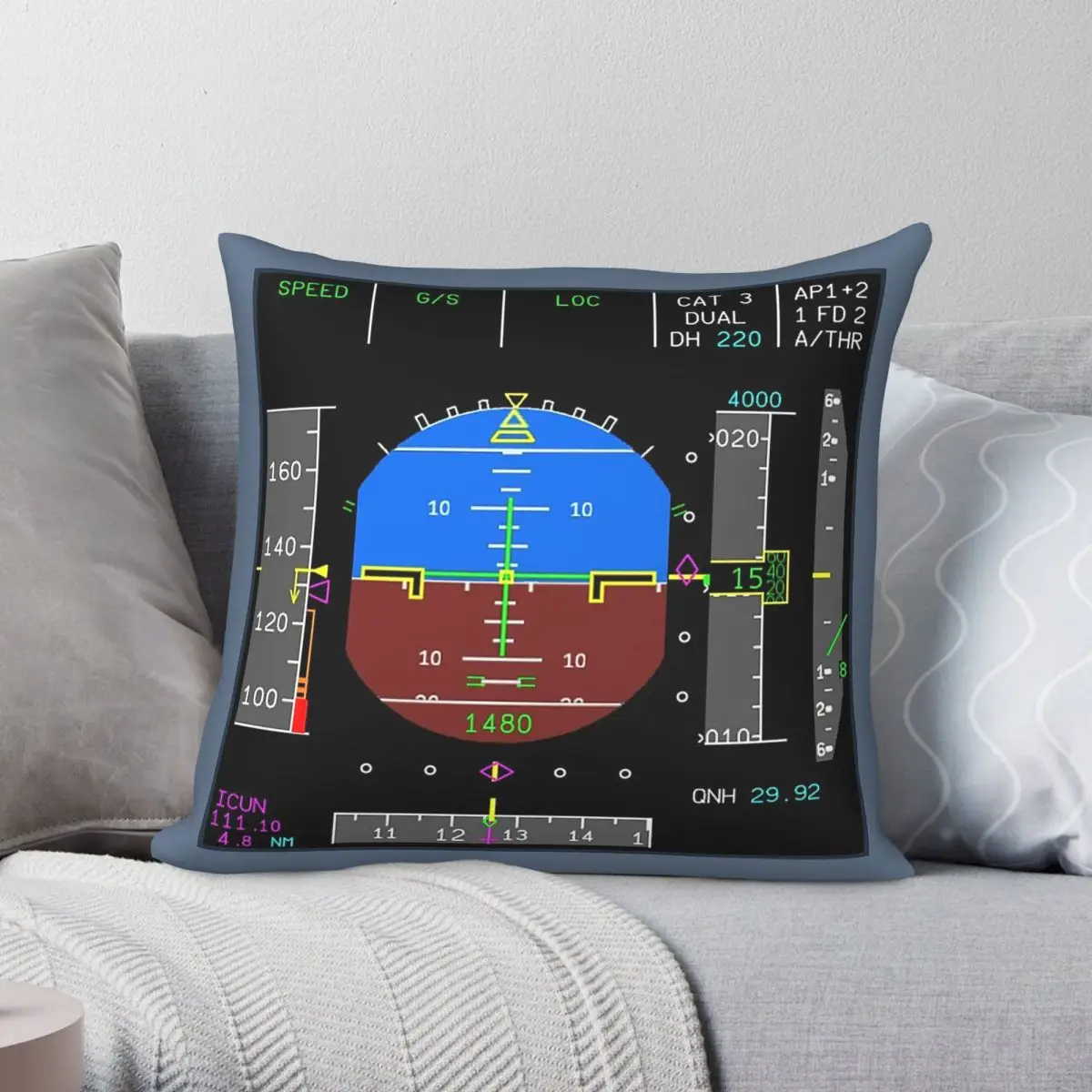 Airbus Cockpit Primary Flight Display Pfd Square Pillowcase Polyester Linen Velvet Creative Decor Room Cushion Cover Wholesale