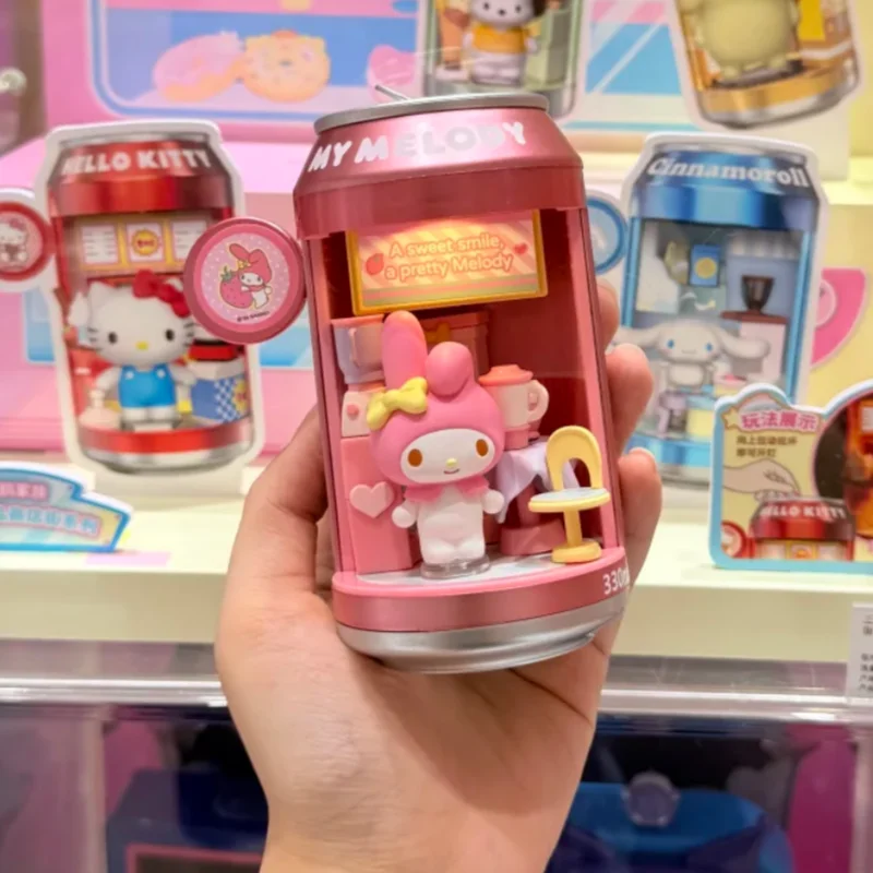 New Genuine Product Cinnamoroll Blind Box Soda Can Series Collectible Figure Dessert Shop Street Decorative Desktop Ornament Toy view 3