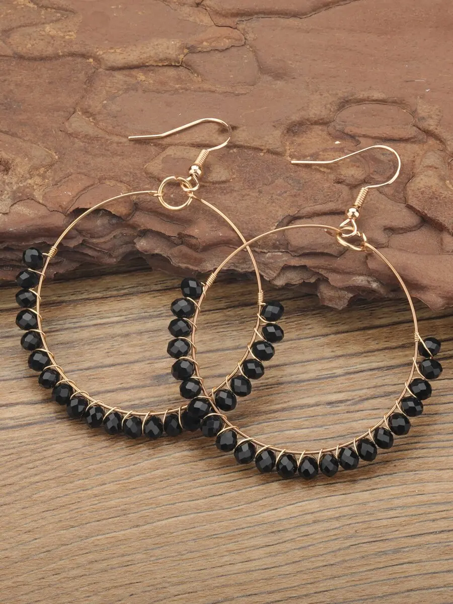

Round Bead Drop Earrings for Everyday Wear Stylish Lightweight Jewelry Accessory