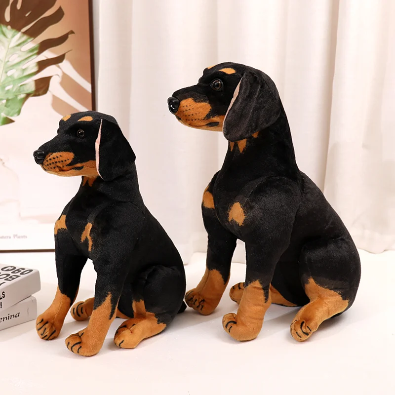 Imitation Rottweiler Plush Toys Cartoon Artificial Dog Stuffed Dolls Holiday Birthday Gift Homedecor Plush Pillow