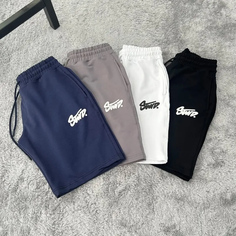 

2025 American new Harajuku letter pattern design casual pants Gothic retro rock couple shorts high street hip-hop loose pants