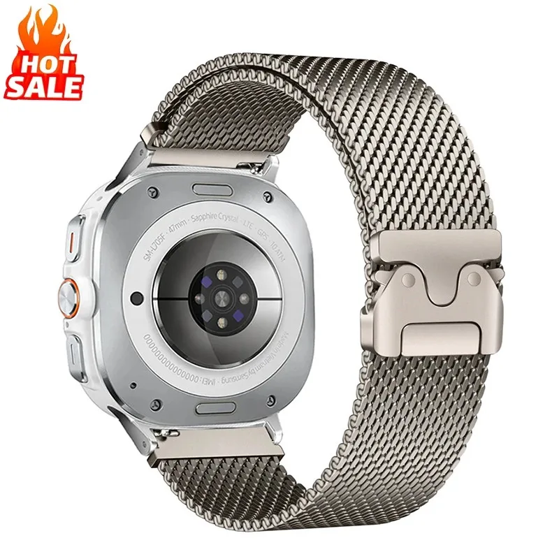 삼성 갤럭시 울트라 시계 용 밀라노 스트랩 갤럭시 7 울트라 시계 밴드 액세서리 용 47mm 럭셔리 스테인레스 스틸 팔찌