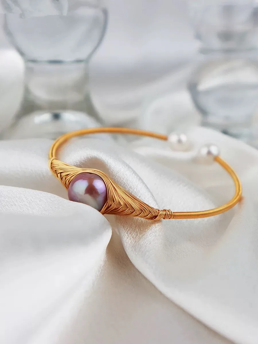 100 % natürliche Süßwasserperle, 14 Karat Gold gefüllt, Damen-Armreif, Schmuck, Frauen-Geburtstagsgeschenke, kein Verblassen, günstig – Detail 7
