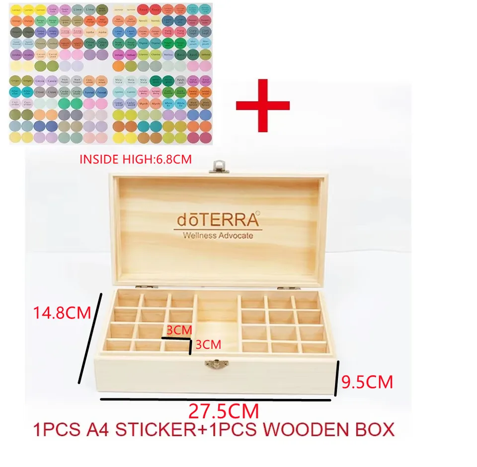 For DoTERRA Essential Oil Storage Wooden Box 25/21 Compartment