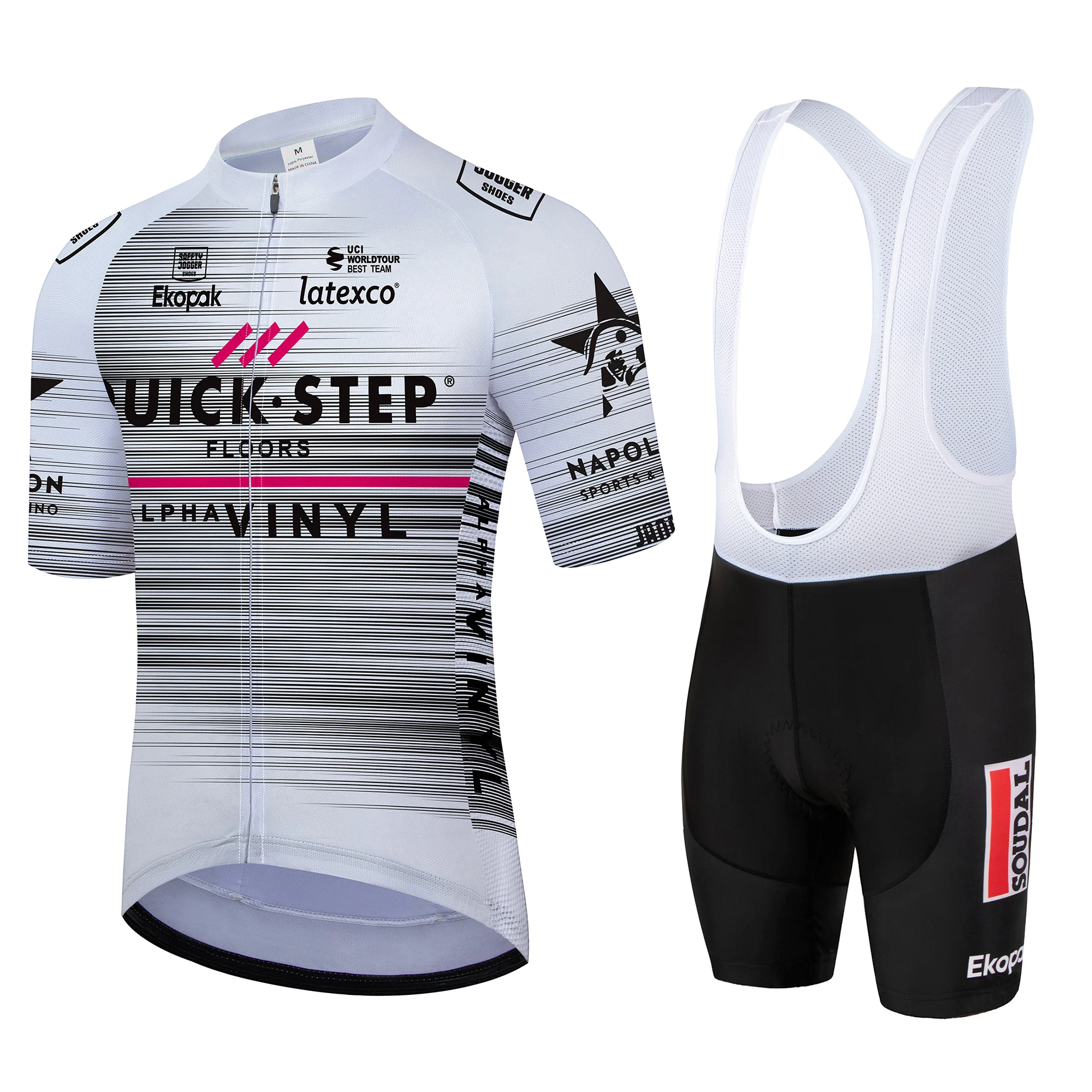 

Мужской летний велосипедный костюм QUICK STEP: комплект из веломайки с коротким рукавом и велошорт на лямках