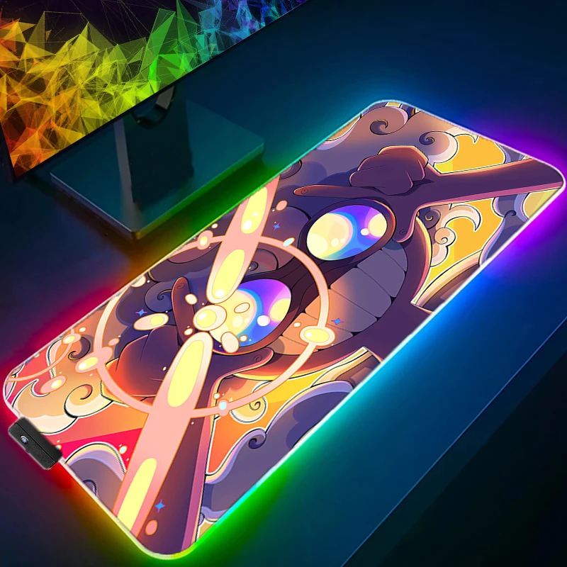 

RGB LED Rubber Keyboard Pad Mouse Pad Computer Game Mousepad Office Desk Mat One Piece Luffy PC Accessories Mouse Mat Tablet Pad