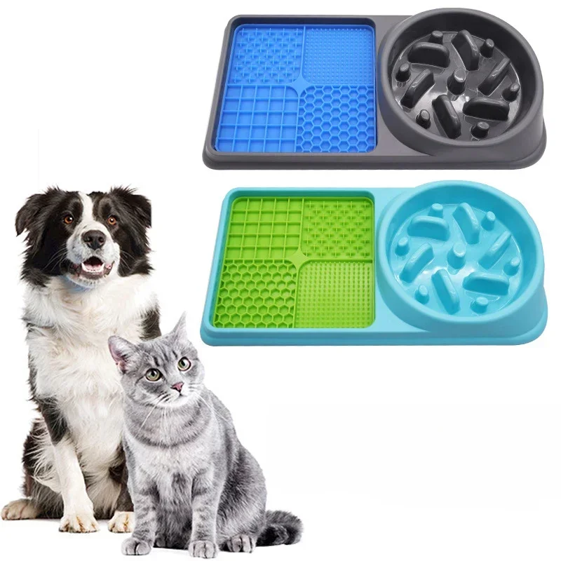 Pet Slow Food Plate Non-sliping Silicone Dog Lick Mat for Dogs Pet Sucker Food Training Feeder Dog Cat Yogurt Peanut Butter