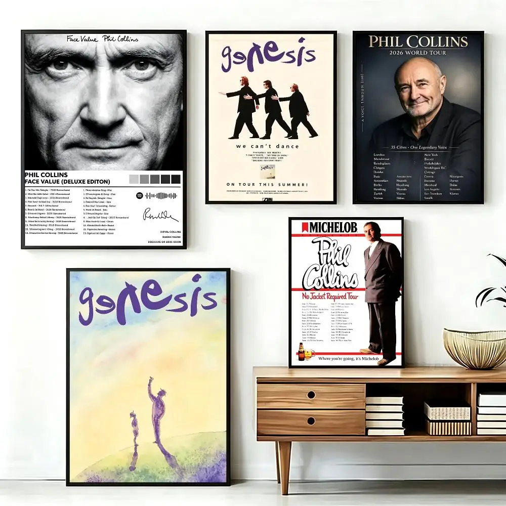 music Phil Collins Poster  Poster HD Printing Fresh and Nordic Home Decor Wall Art for the Living Rooms Hallways Gift Giving