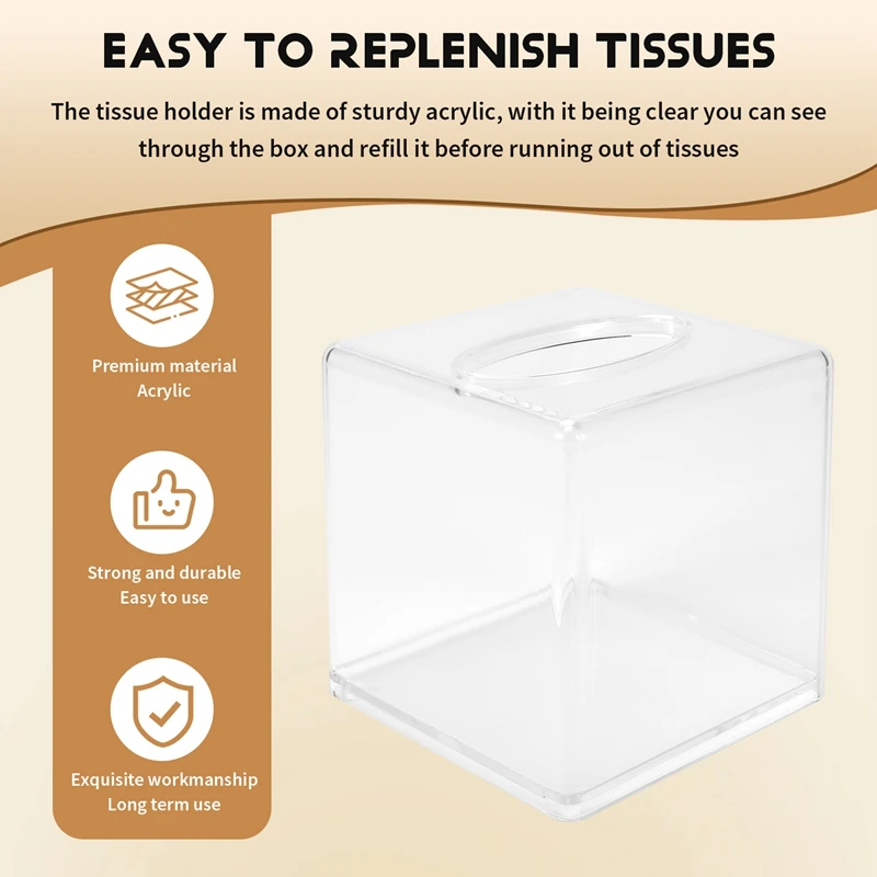 透明アクリルティッシュボックスホルダー,カバー付き,フェイスディスペンサー,カウンタートップボックス,透明プラスチックドライヤー