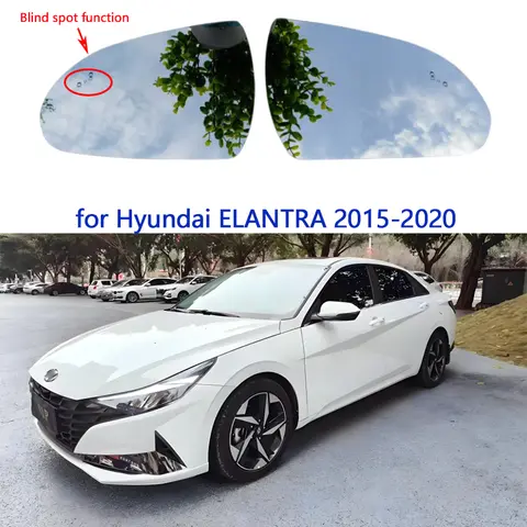 현대 ELANTRA 2015-2020 백미러 렌즈 용 자동차 LED 경고 사각 지대 광각 가열 미러 유리