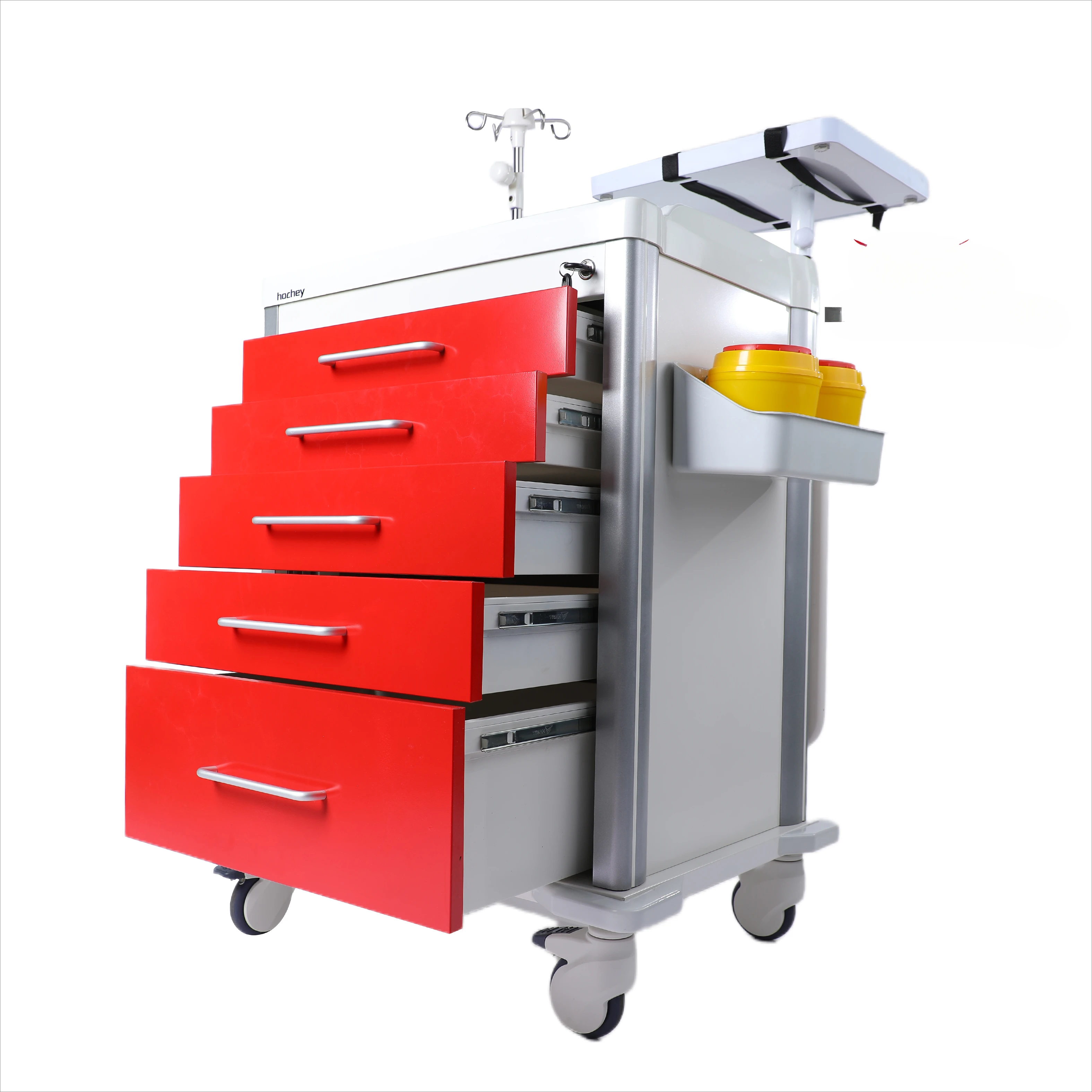 hospital trolley hot selling metal 6 drawers anesthesia medicine emergency crash cart manufacturer