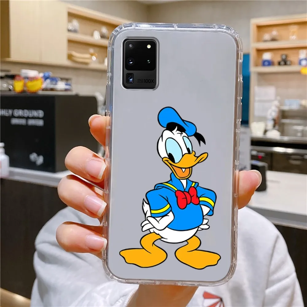 Cute D-Donald Duck Phone Case For Samsung Galaxy A52 A12 A51 S21 Edge S22ULTRA S23 S20LITE Plus Ultra Transparent Cover