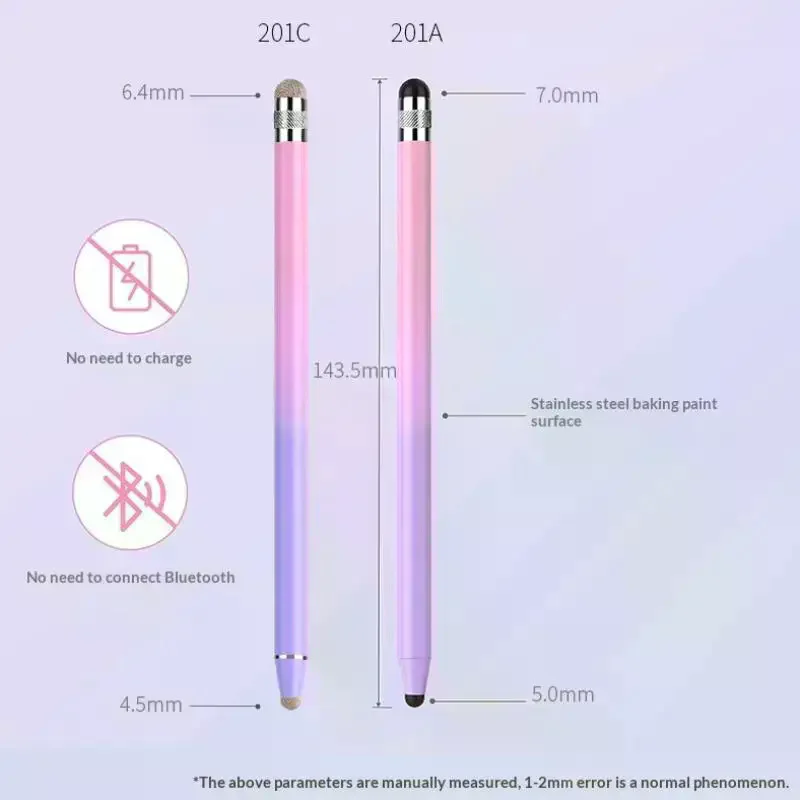 Mesh Fiber Capacitive Stylus Pen Double Nib Touch Screen Pens Drawing Pen For Universal Capacitive Screen Smart Phone Tablet