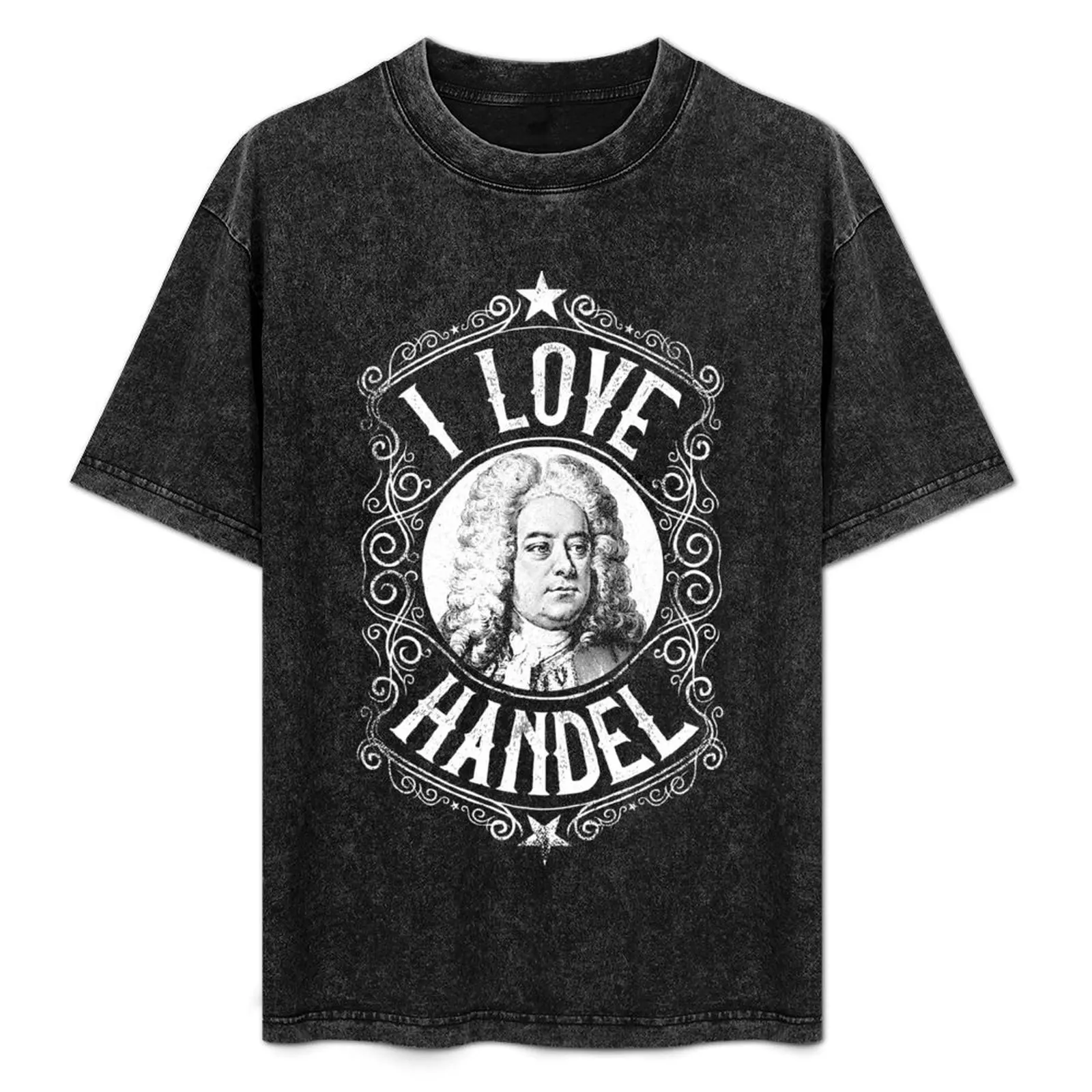 I Love George Frideric Handel, Austrian Composer T-Shirt vintage clothes custom t shirt Men's cotton t-shirt