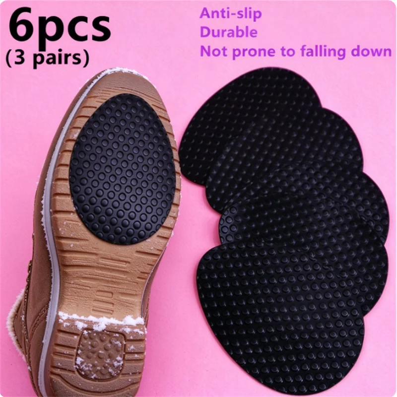 6pc anti-slip front sole stickers,thick wear resistant noise reduction shoe sole protectors leather shoes sneakers,fits all shoe