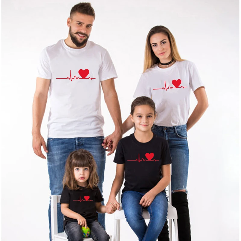 Love My Family Clothing Sets Summer Mother And Daughter Short Sleeve Family Matching Outfits Baby Clothes Mother Kids T-shirt