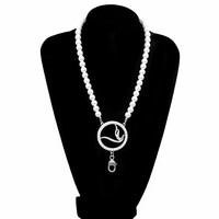 Archonettes Zeta Phi Beta Club Pearl Dove Sorority Sweater Necklaces For Lady