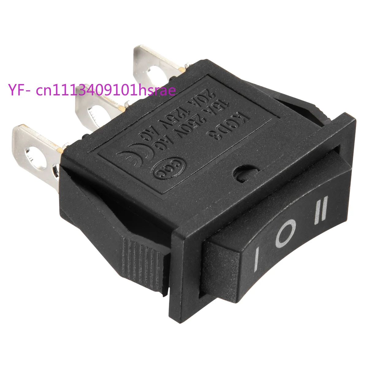 5PCS AC 15A/250V 20A/125V 3 Pin SPDT ON-OFF-ON 3 Position Snap Rocker Switch
