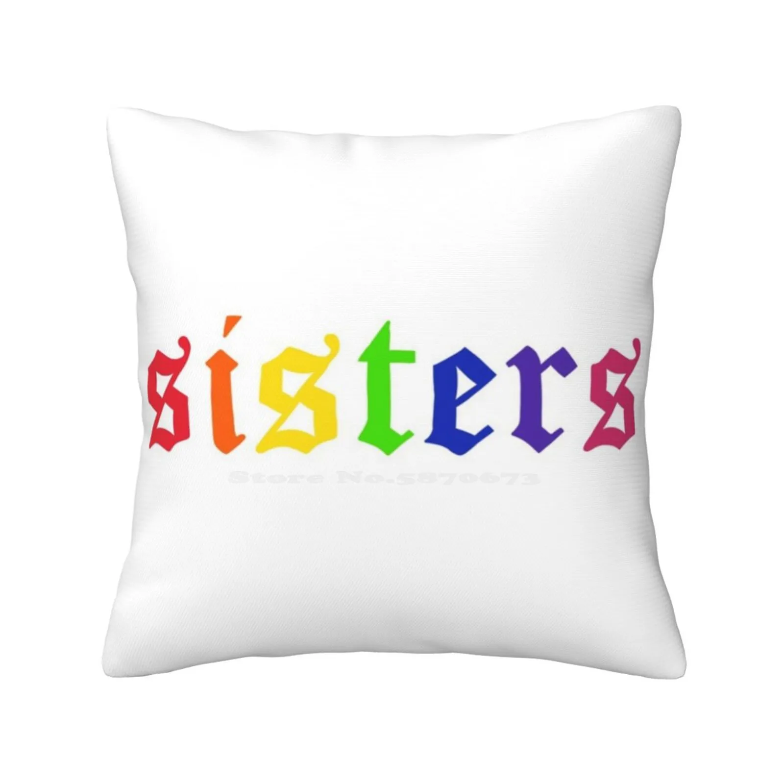 James-Rainbow Sisters ( White ) Fashion Sofa Throw Pillow Cover Pillowcase Sisterjames Makeup Rainbow Colors Sisters Hisister