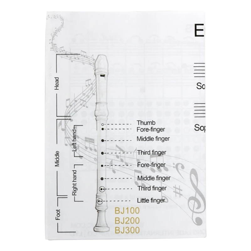 

Soprano Recorder Baroque Clarinet With Fingering Chart Instructions B Key Flute Dropship