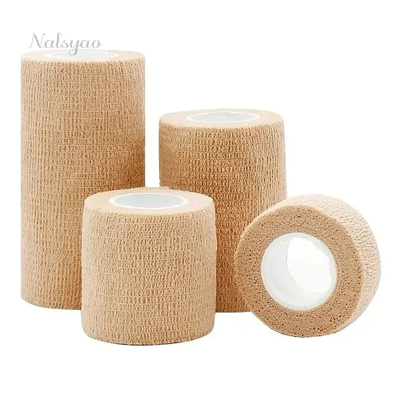10pcs Self Adherent Cohesive Bandage Wrap Stretch Non Woven Self Adhesive Tape - Skin Colour Athletic Elastic Bandage Medical