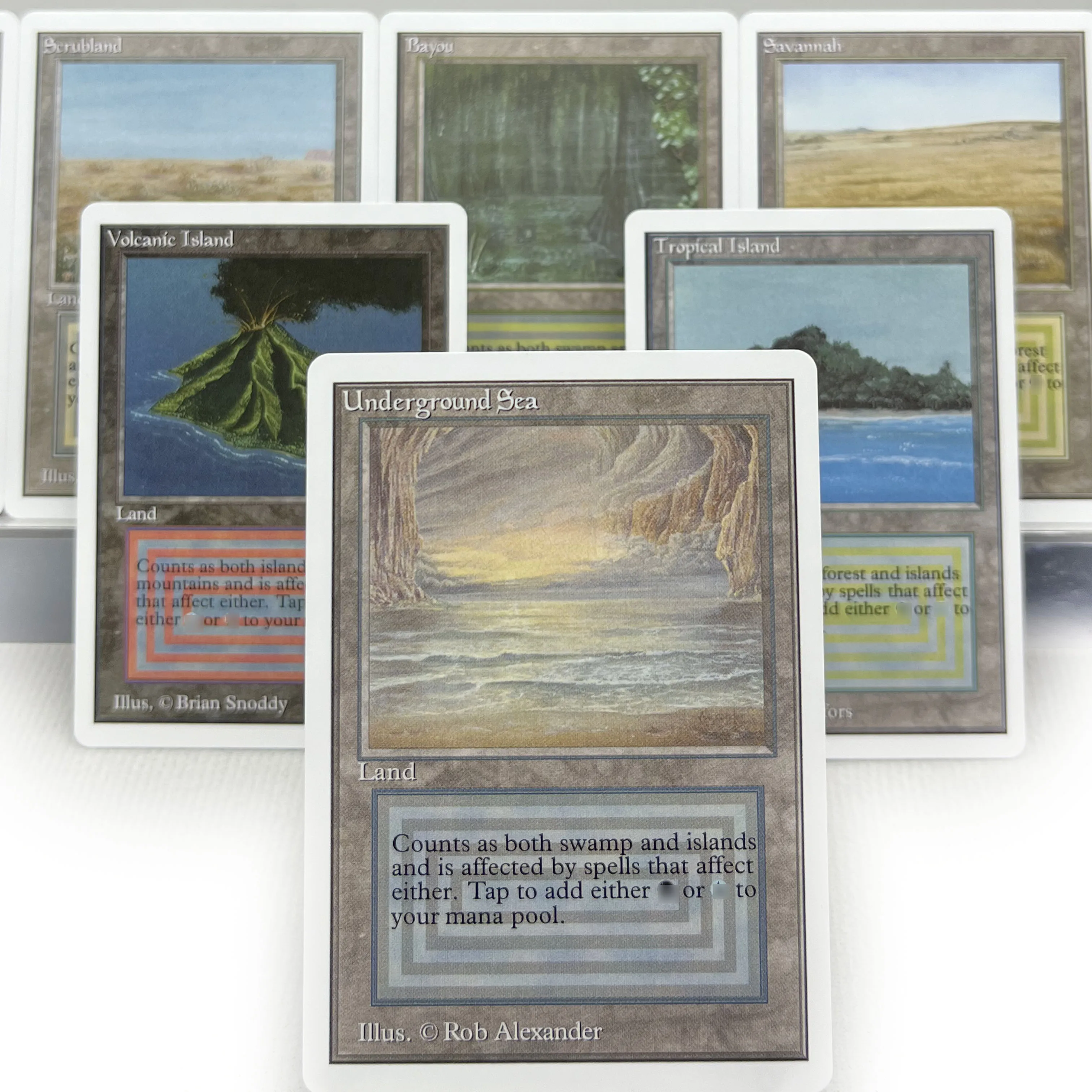 Редактированные карты MIX2-002 TCG для домашней игры, двойные земли, редактированные карты Tundra, Scrubland, Underground Gathering