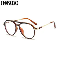 Gafas Retro para miopía para hombre y mujer, lentes de doble puente con acabado, de piloto, miopía, de 12 Colores, baratas, 0-6