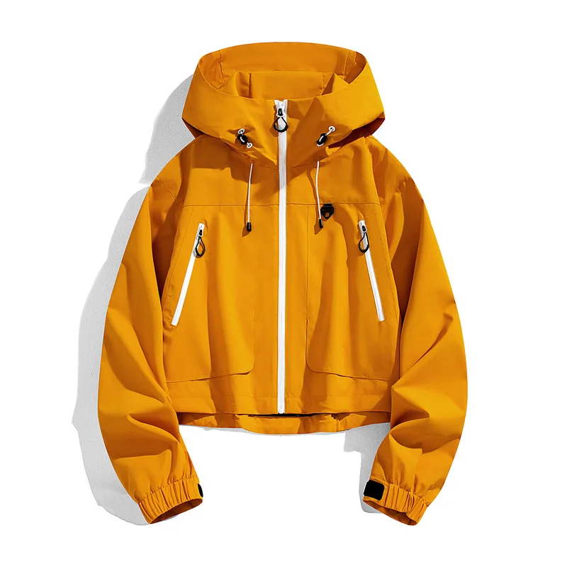 

Windbreakers Men Hooded Jacket Zipper Coat Cargo Waterproof Black Bomber Camping Loose Thin Softshell Hooded Hiking Jacket S-5XL