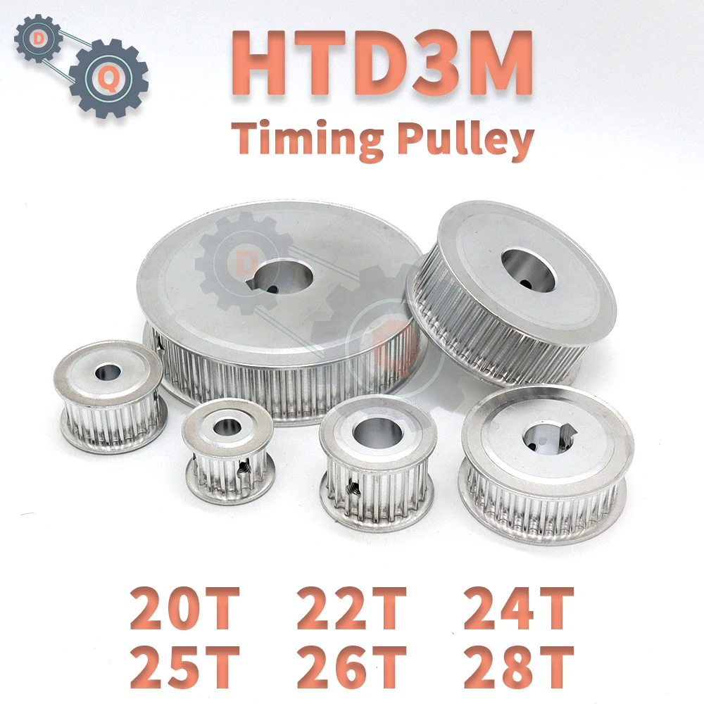 HTD 3M Pulley 20T 22T 24T 25T 26T 28T HTD3M Wheel 20 22 24 25 26 28 teeth HTD3M Belt Pulley HTD 3M Toothed Pulley 10mm 15mm 3M