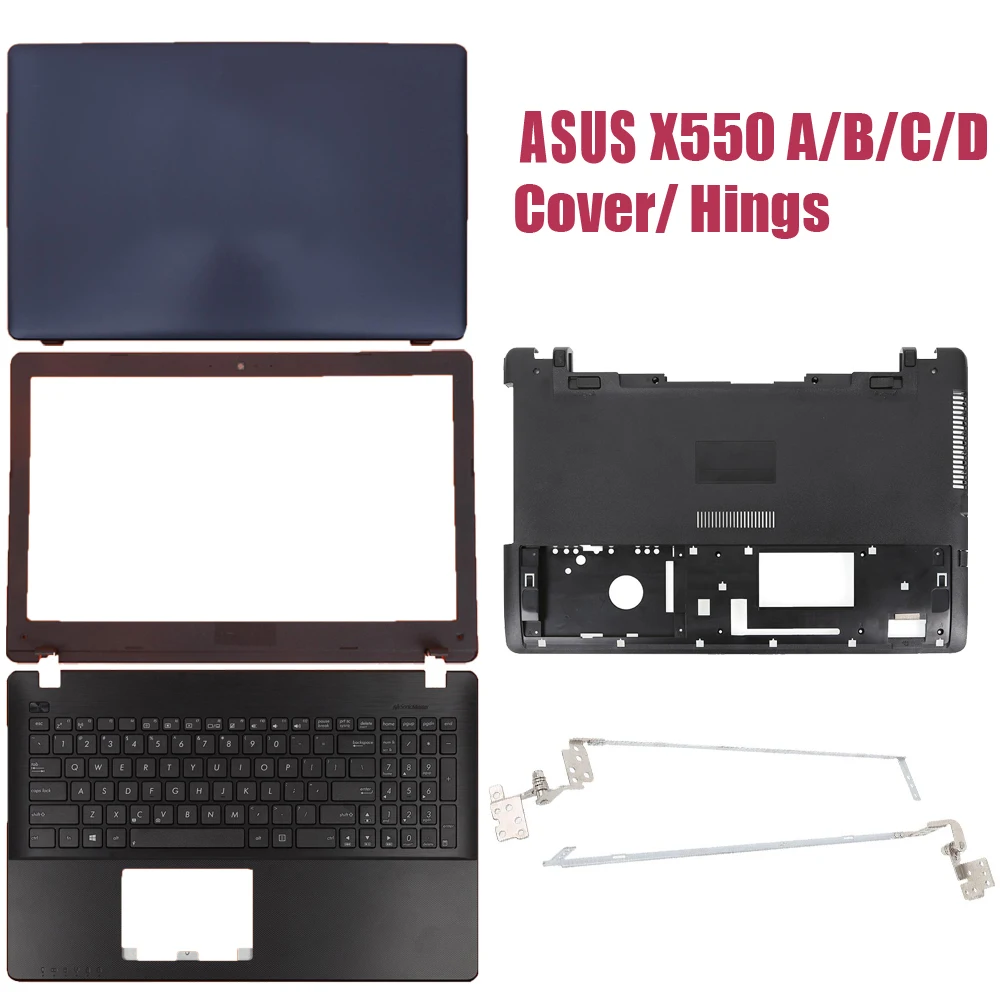 Nowa pokrywa dla Asus X550 X550C A550 F550 X550V Y581C LCD tylna pokrywa/przednia ramka/podpórce pod nadgarstki górna/zawiasy