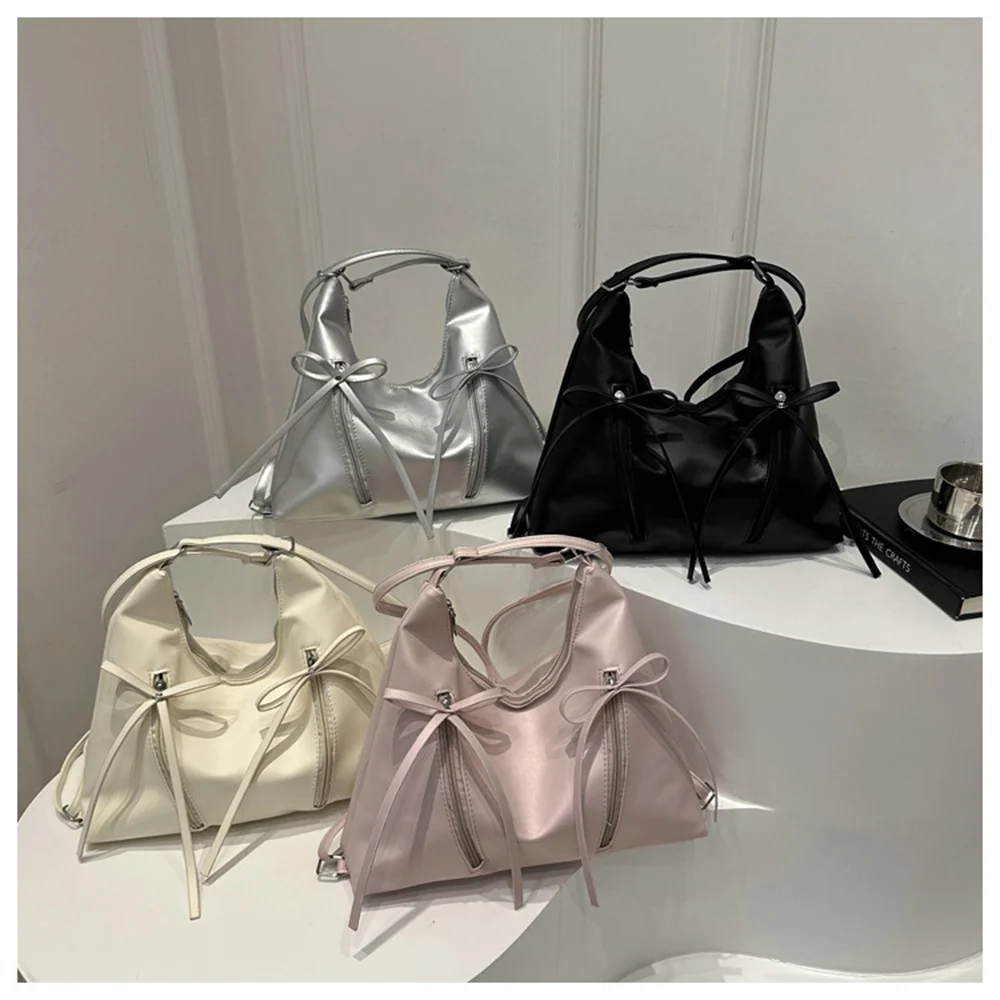 Bolso de hombro de alta calidad para mujer, bandoleras clásicas con lazo, de cuero PU, estilo europeo y americano