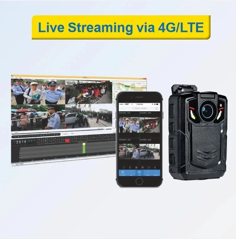 HD 1512P video recording Multi-functional Body Worn IR Night Vision Camera Support 4G WIFI GPS  2700mAh Battery