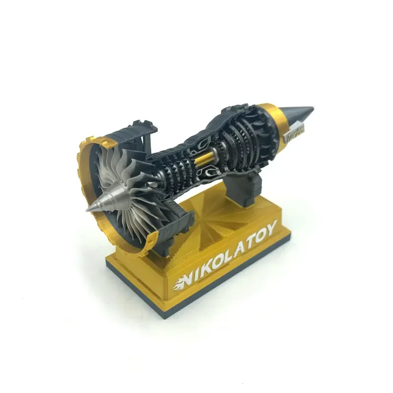 Mini TRENT900 Turbofan Kit de modelo de motor Motor silencioso con luz LED azul Adornos de escritorio Regalo - Rojo Amarillo Azul Verde