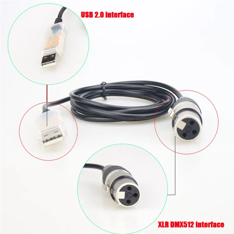 USB إلى DMX LCD مهايئ لشاشة LED DMX512 الكمبيوتر PC المرحلة وحدة تحكم في الإضاءة باهتة، كابل محول استبدال قطع الغيار