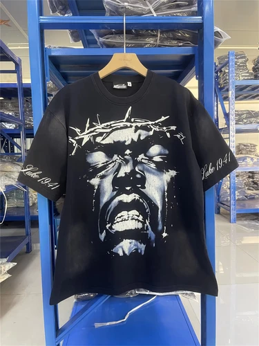 Novedad de verano, camiseta con estampado de Jesús, ropa informal de algodón Retro Vintage de calle a la moda de marca HELLST