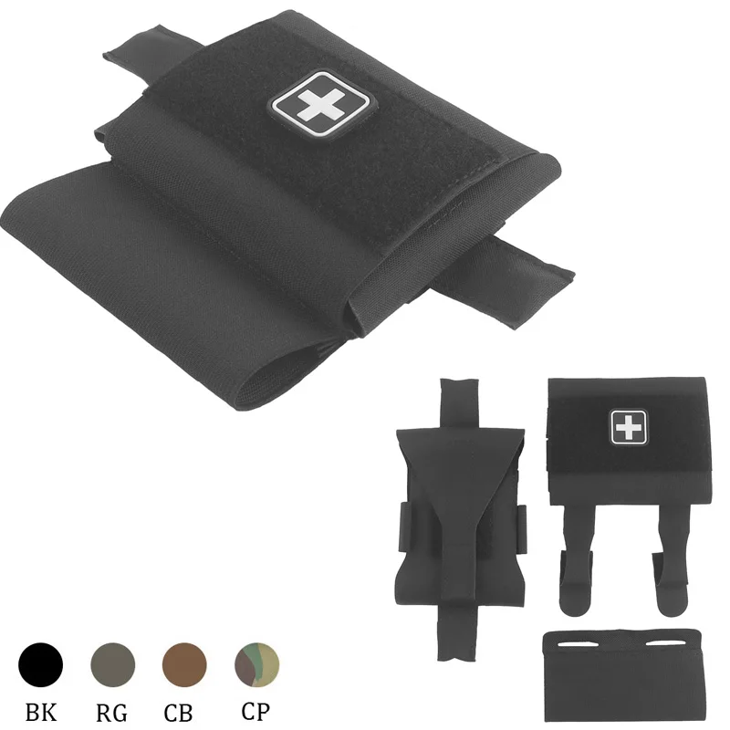Outdoor Small Medical First Aid Kit Laser cut molle fixing strips, suitable for all types of waistbands and undershirts.