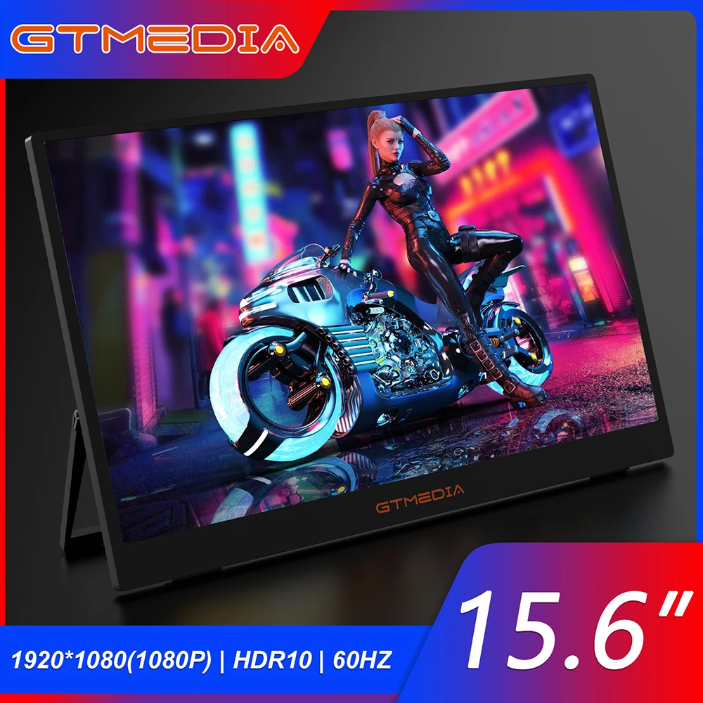 

GTMEDIA Mate 156F 1080P Portable Monitor 15.6 FHD IPS 1920*1080 60HZ Gaming Display For Laptop,Phone,Xbox,Switch And PS4/5