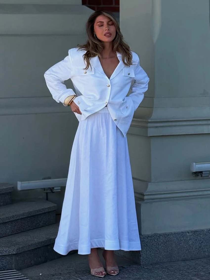 

Marthaqiqi Fashion Female Pajamas 2 Piece Set Long Sleeve Nightgowns Turn-Down Collar Sleepwear Long Skirts Women Nightwear Suit